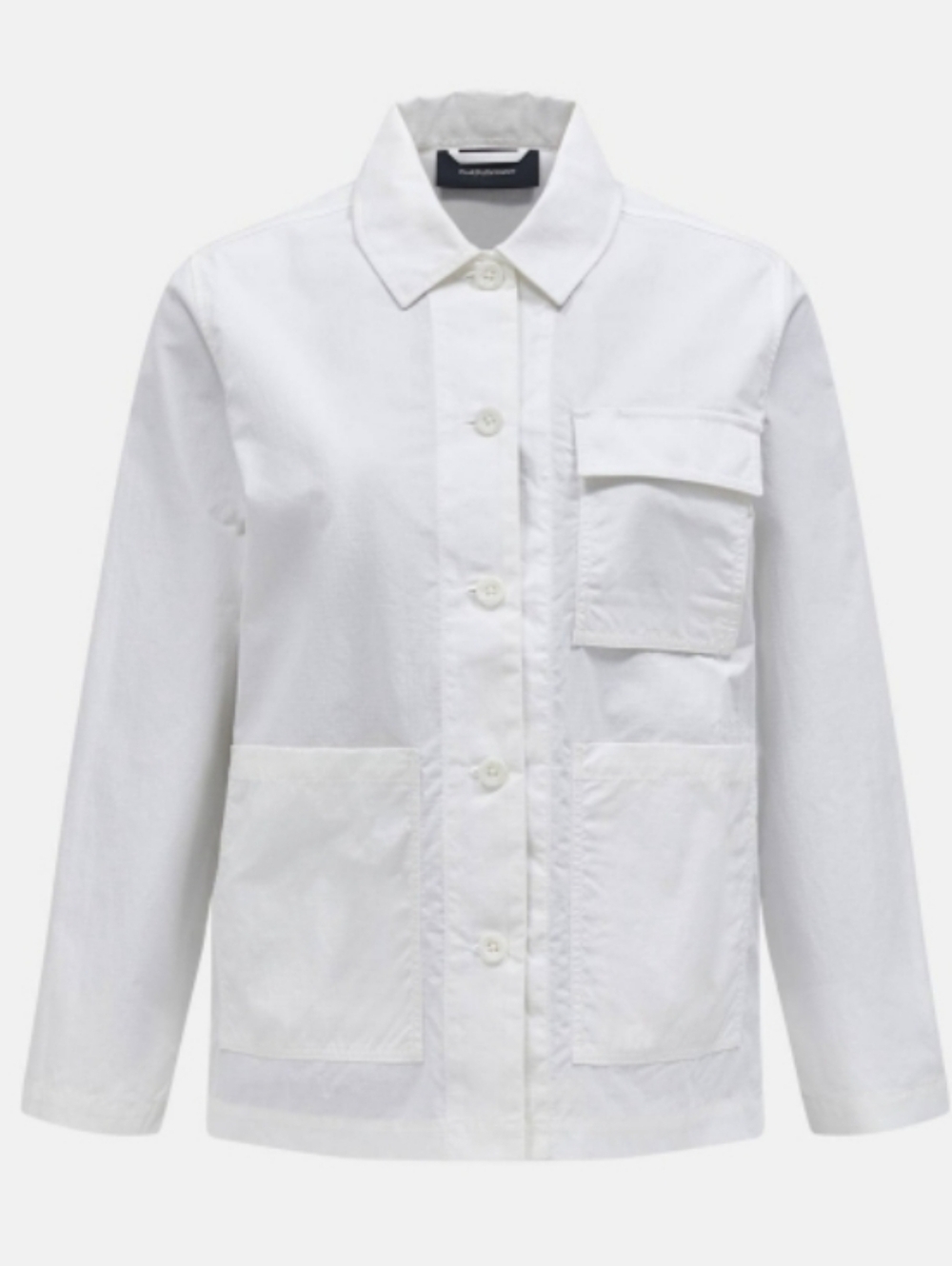 Peak Performace Womens Ripstop Overshirt OffWhite Button-Up Utility Jacket Sz L